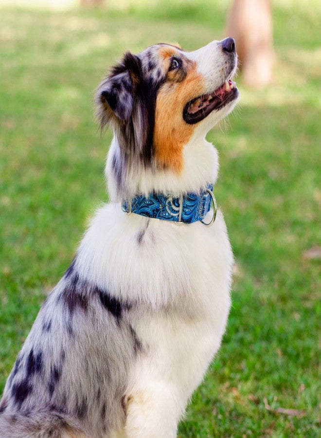 كانتري بروك ديزاين طوق مارتينجال عريض للكلاب من كونتري بروك بيتز - هوسفيت جونيور - مجموعة بيزلي بتصاميم أنيقة (بيزلي أزرق، كبير) - Image 3